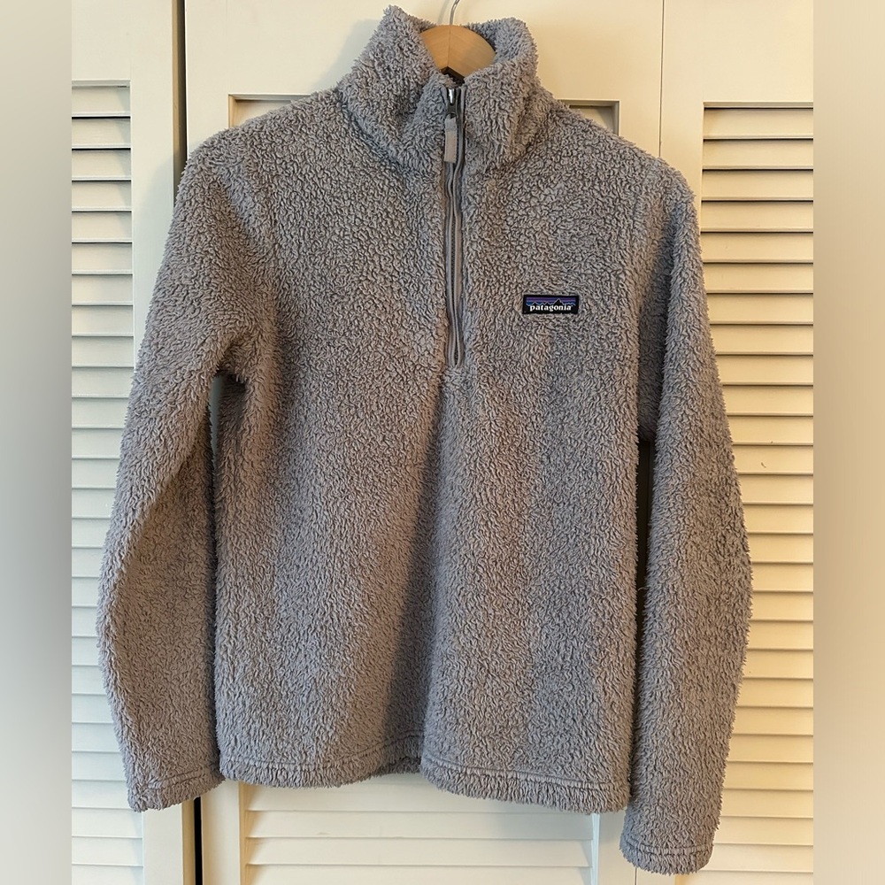 Patagonia Women’s Sherpa Fleece Gray 1/4 Zip Jacket Sz S